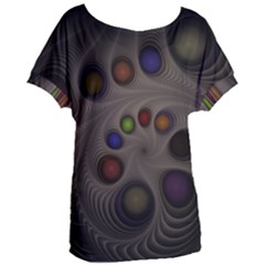 Fractal Fantasy Abstract Pattern Women s Oversized Tee by Wegoenart