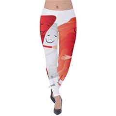 Cute Sushi Hug Fish Hugging Rice Velvet Leggings by SR88