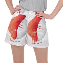 Cute Sushi Hug Fish Hugging Rice Ripstop Shorts by SR88