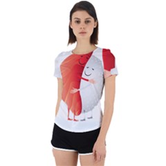 Cute Sushi Hug Fish Hugging Rice Back Cut Out Sport Tee by SR88