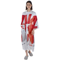 Cute Sushi Hug Fish Hugging Rice Maxi Satin Kimono by SR88