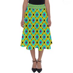 Pattern Tiles Square Design Modern Perfect Length Midi Skirt