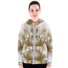 Fractal Fantasy Background Pattern Women s Zipper Hoodie