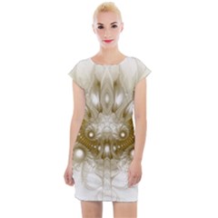 Fractal Fantasy Background Pattern Cap Sleeve Bodycon Dress