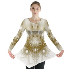 Fractal Fantasy Background Pattern Long Sleeve Tunic 