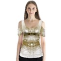 Fractal Fantasy Background Pattern Butterfly Sleeve Cutout Tee  View1