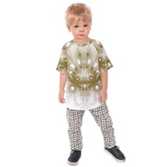 Fractal Fantasy Background Pattern Kids  Raglan Tee