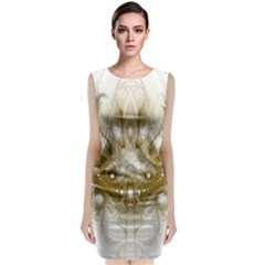 Fractal Fantasy Background Pattern Sleeveless Velvet Midi Dress