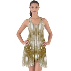 Fractal Fantasy Background Pattern Show Some Back Chiffon Dress