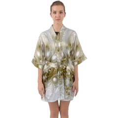 Fractal Fantasy Background Pattern Half Sleeve Satin Kimono 