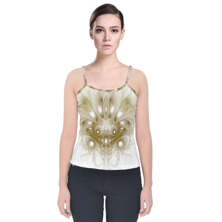 Fractal Fantasy Background Pattern Velvet Spaghetti Strap Top