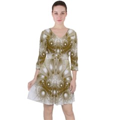 Fractal Fantasy Background Pattern Ruffle Dress