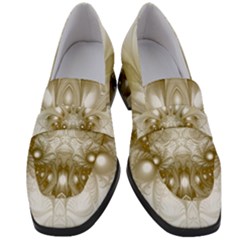 Fractal Fantasy Background Pattern Women s Chunky Heel Loafers