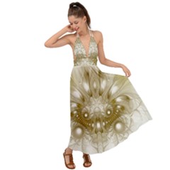 Fractal Fantasy Background Pattern Backless Maxi Beach Dress