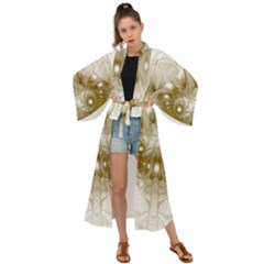 Fractal Fantasy Background Pattern Maxi Kimono