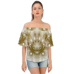 Fractal Fantasy Background Pattern Off Shoulder Short Sleeve Top