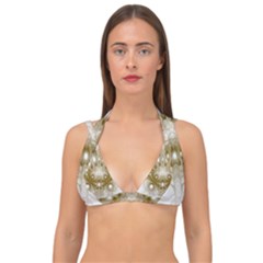 Fractal Fantasy Background Pattern Double Strap Halter Bikini Top