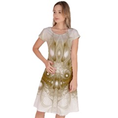 Fractal Fantasy Background Pattern Classic Short Sleeve Dress by Wegoenart