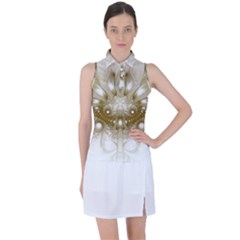 Fractal Fantasy Background Pattern Women s Sleeveless Polo Tee