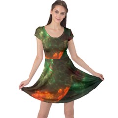 Space Cosmos Galaxy Universe Sky Cap Sleeve Dress