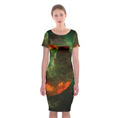 Space Cosmos Galaxy Universe Sky Classic Short Sleeve Midi Dress by Wegoenart