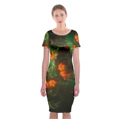 Space Cosmos Galaxy Universe Sky Classic Short Sleeve Midi Dress by Wegoenart
