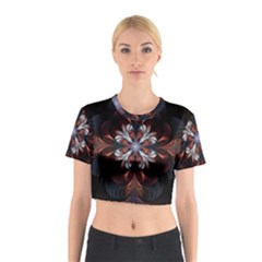 Fractal Flower Fantasy Floral Cotton Crop Top by Wegoenart