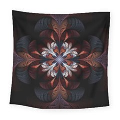 Fractal Flower Fantasy Floral Square Tapestry (large) by Wegoenart