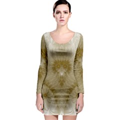 Fractal Abstract Pattern Background Long Sleeve Bodycon Dress