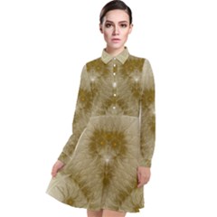 Fractal Abstract Pattern Background Long Sleeve Chiffon Shirt Dress