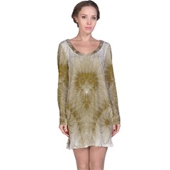 Fractal Abstract Pattern Background Long Sleeve Nightdress