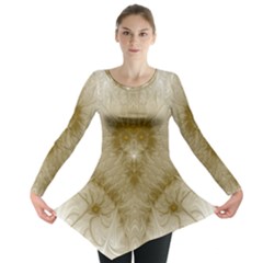 Fractal Abstract Pattern Background Long Sleeve Tunic 