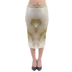 Fractal Abstract Pattern Background Velvet Midi Pencil Skirt