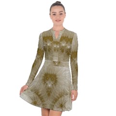 Fractal Abstract Pattern Background Long Sleeve Panel Dress