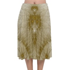 Fractal Abstract Pattern Background Velvet Flared Midi Skirt