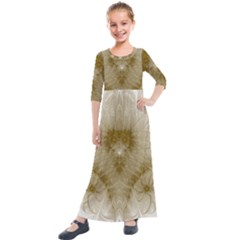 Fractal Abstract Pattern Background Kids  Quarter Sleeve Maxi Dress