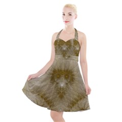 Fractal Abstract Pattern Background Halter Party Swing Dress 