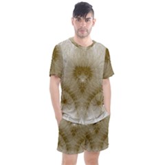 Fractal Abstract Pattern Background Men s Mesh Tee and Shorts Set