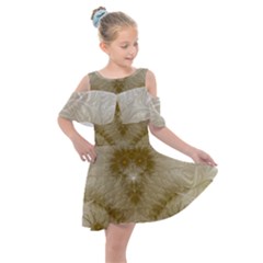 Fractal Abstract Pattern Background Kids  Shoulder Cutout Chiffon Dress