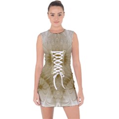 Fractal Abstract Pattern Background Lace Up Front Bodycon Dress