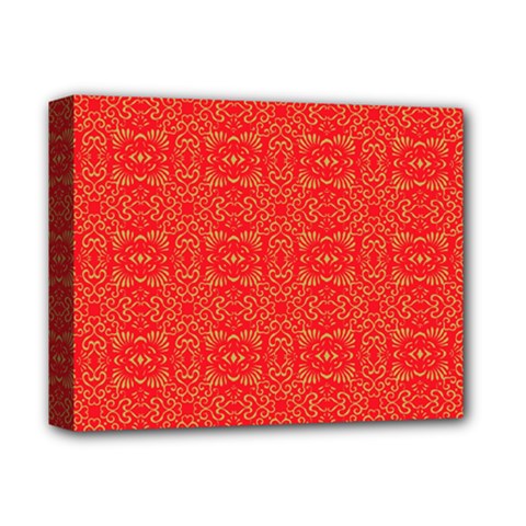 Chinese Background Red Deluxe Canvas 14  X 11  (stretched) by Wegoenart