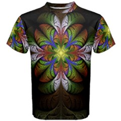 Fractal Flower Fantasy Pattern Men s Cotton Tee by Wegoenart