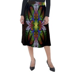Fractal Flower Fantasy Pattern Classic Velour Midi Skirt  by Wegoenart