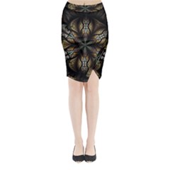 Fractal Flower Fantasy Floral Midi Wrap Pencil Skirt