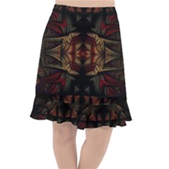 Fractal Fantasy Texture Pattern Fishtail Chiffon Skirt