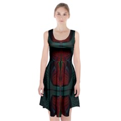 Fractal Abstract Background Pattern Racerback Midi Dress