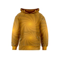 Fractal Abstract Background Pattern Gold Golden Yellow Kids  Pullover Hoodie by Wegoenart