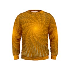 Fractal Abstract Background Pattern Gold Golden Yellow Kids  Sweatshirt by Wegoenart