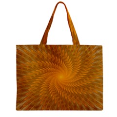 Fractal Abstract Background Pattern Gold Golden Yellow Zipper Mini Tote Bag by Wegoenart