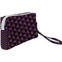 Wallpaper Floral Pattern Purple Wristlet Pouch Bag (Small) View2